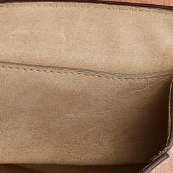 Pre Owned Chloe Orange Leather Mini Drew Chian Shoulder Bag