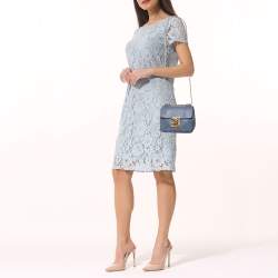 Pre Owned حقيبة كتف كلوي إلسي جلد بنفسجي صغيرة 