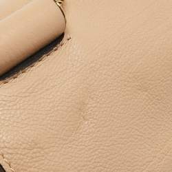 Pre Owned Chloe Beige Leather Medium Elsie Chain Shoulder Bag