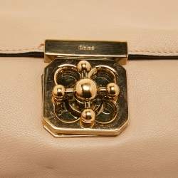 Pre Owned Chloe Beige Leather Medium Elsie Chain Shoulder Bag