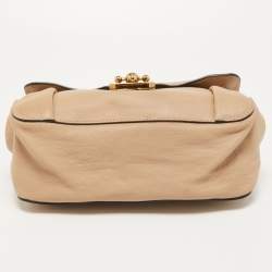 Pre Owned Chloe Beige Leather Medium Elsie Chain Shoulder Bag