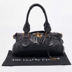 Pre Owned Chloe Navy Blue Leather Medium Paddington Satchel