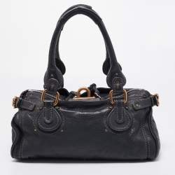 Pre Owned Chloe Navy Blue Leather Medium Paddington Satchel