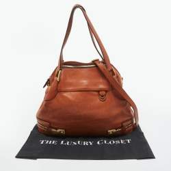 Pre Owned Chloe Brown Leather Double Zip Shoulder Bag