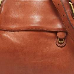 Pre Owned Chloe Brown Leather Double Zip Shoulder Bag