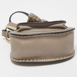 Pre Owned Chloe Dark Beige Leather Mini Hudson Shoulder Bag