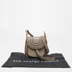 Pre Owned Chloe Dark Beige Leather Mini Hudson Shoulder Bag