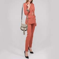 Pre Owned Chloe Dark Beige Leather Mini Hudson Shoulder Bag