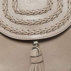 Pre Owned Chloe Dark Beige Leather Mini Hudson Shoulder Bag