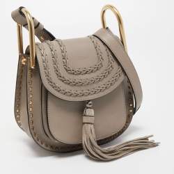 Pre Owned Chloe Dark Beige Leather Mini Hudson Shoulder Bag