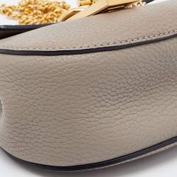 Chloe Grey Leather Nano Drew Shoulder Bag