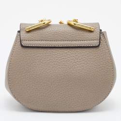Chloe Grey Leather Nano Drew Shoulder Bag