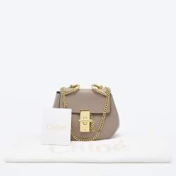 Chloe Grey Leather Nano Drew Shoulder Bag