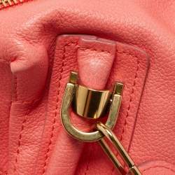 Pre Owned Chloe Coral Pink Leather Medium Paraty Shoulder Bag