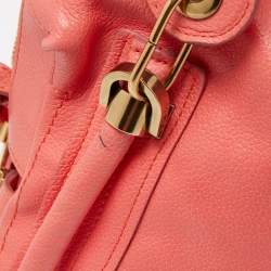 Pre Owned Chloe Coral Pink Leather Medium Paraty Shoulder Bag