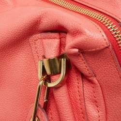 Pre Owned Chloe Coral Pink Leather Medium Paraty Shoulder Bag