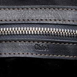 Chloe Black Leather Zip Weekender Bag