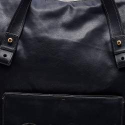 Chloe Black Leather Zip Weekender Bag