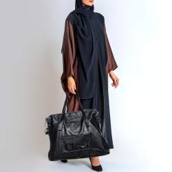 Chloe Black Leather Zip Weekender Bag