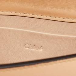 Chloe Beige Croc Embossed Leather Nile Minaudiere Crossbody Bag