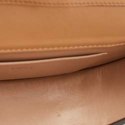 Chloe Beige Croc Embossed Leather Nile Minaudiere Crossbody Bag