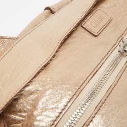 Pre Owned Chloe Gold Leather Saskia Satchel