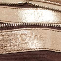 Pre Owned Chloe Gold Leather Saskia Satchel