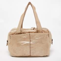 Pre Owned Chloe Gold Leather Saskia Satchel