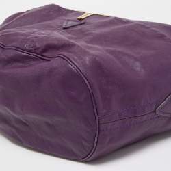 Chloe Purple Leather Milton Triple Chain Hobo