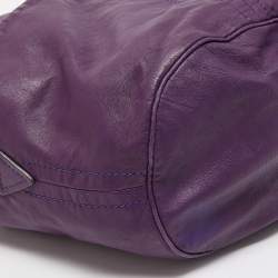 Chloe Purple Leather Milton Triple Chain Hobo
