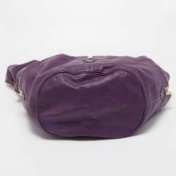 Chloe Purple Leather Milton Triple Chain Hobo