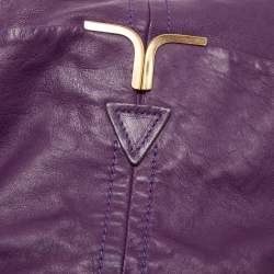 Chloe Purple Leather Milton Triple Chain Hobo