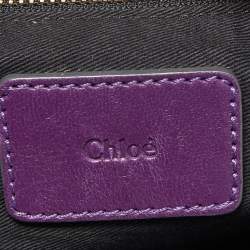 Chloe Purple Leather Milton Triple Chain Hobo