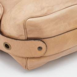 Chloe Beige Leather Large Chain Detail Hobo