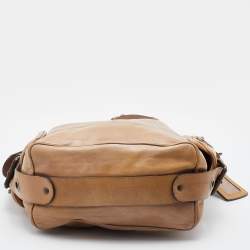Chloe Beige Leather Large Chain Detail Hobo