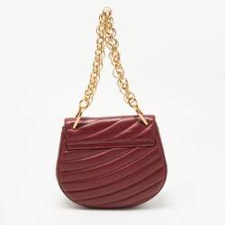 Pre Owned Chloe Burgundy Leather Medium Drew Bijou Shoulder Bag