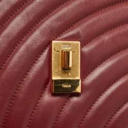 Pre Owned Chloe Burgundy Leather Medium Drew Bijou Shoulder Bag