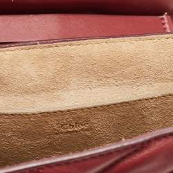 Pre Owned Chloe Burgundy Leather Medium Drew Bijou Shoulder Bag
