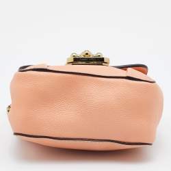 Chloe Peach Leather Mini Elsie Crossbody Bag