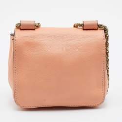 Chloe Peach Leather Mini Elsie Crossbody Bag