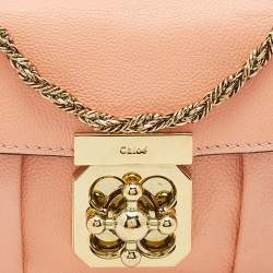 Chloe Peach Leather Mini Elsie Crossbody Bag