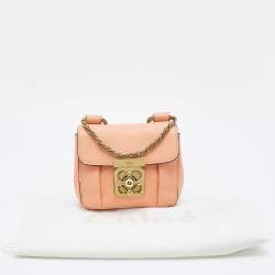 Chloe Peach Leather Mini Elsie Crossbody Bag