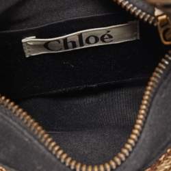 Chloe Black Canvas Embellished Crescent Hobo