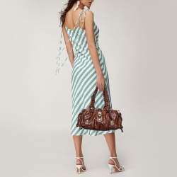 Pre Owned Chloe Brown Python and Leather Silverado Satchel