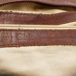 Pre Owned Chloe Brown Python and Leather Silverado Satchel