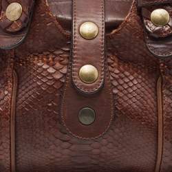 Pre Owned Chloe Brown Python and Leather Silverado Satchel