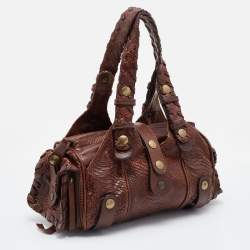 Pre Owned Chloe Brown Python and Leather Silverado Satchel