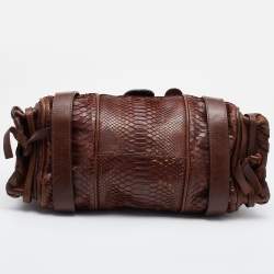 Pre Owned Chloe Brown Python and Leather Silverado Satchel