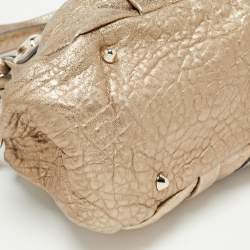 Pre Owned Chloe Metallic Gold Textured Leather Heloise Satchel