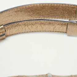 Pre Owned Chloe Metallic Gold Textured Leather Heloise Satchel